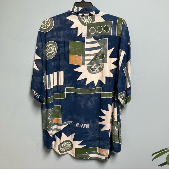 Territory Ahead Men’s XXL Hawaiian Geometric ButtonDown Shirt Batik Tonga Island - Picture 3 of 8
